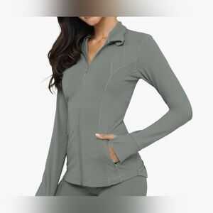 Yogalicious Womens Ultra Soft Lightweight Full Zip Yoga Jacket with Pockets Nwt
